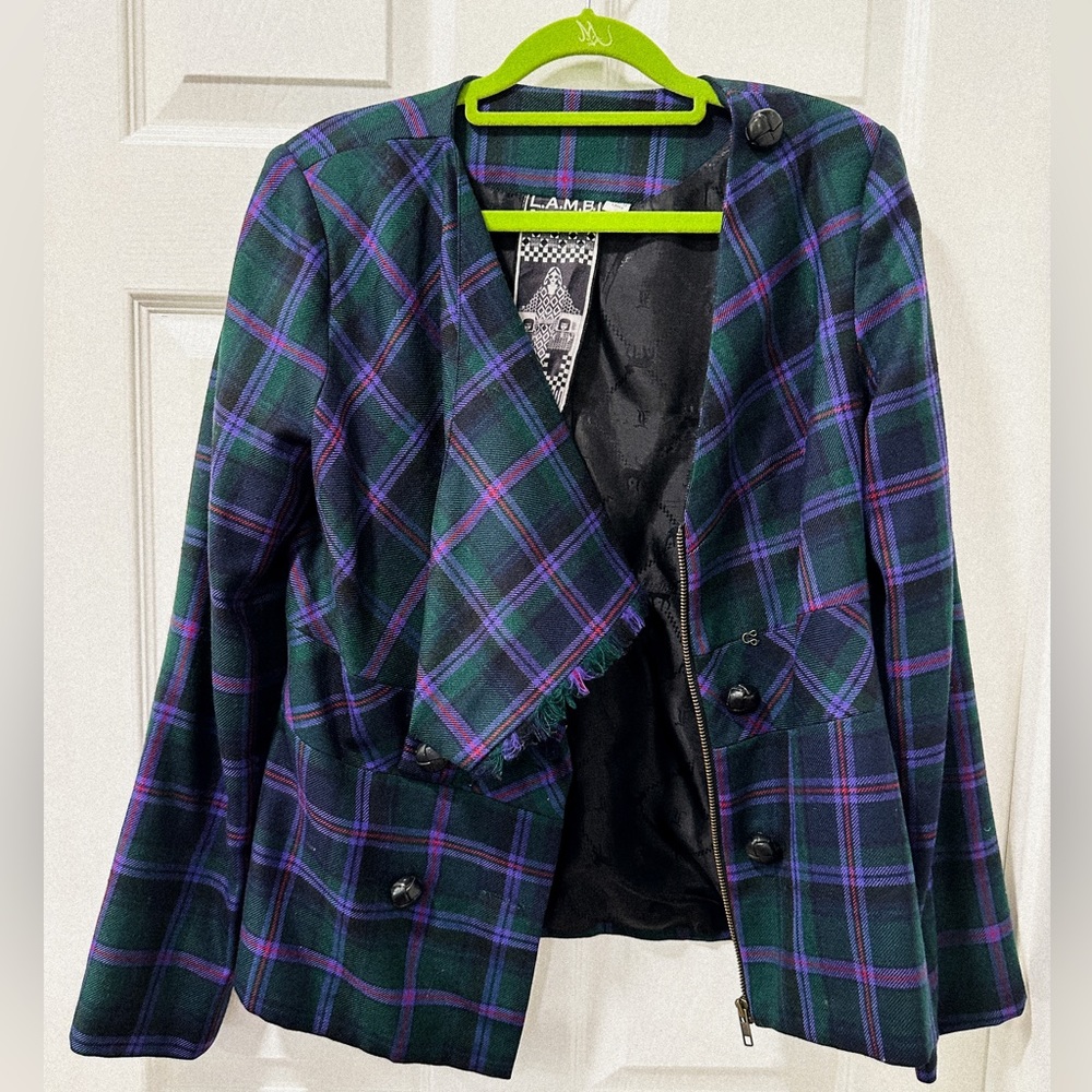 L.A.M.B. Jackets & Coats L.A.M.B Fall'08 Collection Plaid Wool Blazer Size8